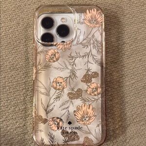 Kate Spade Floral iPhone Case - Gold and Black